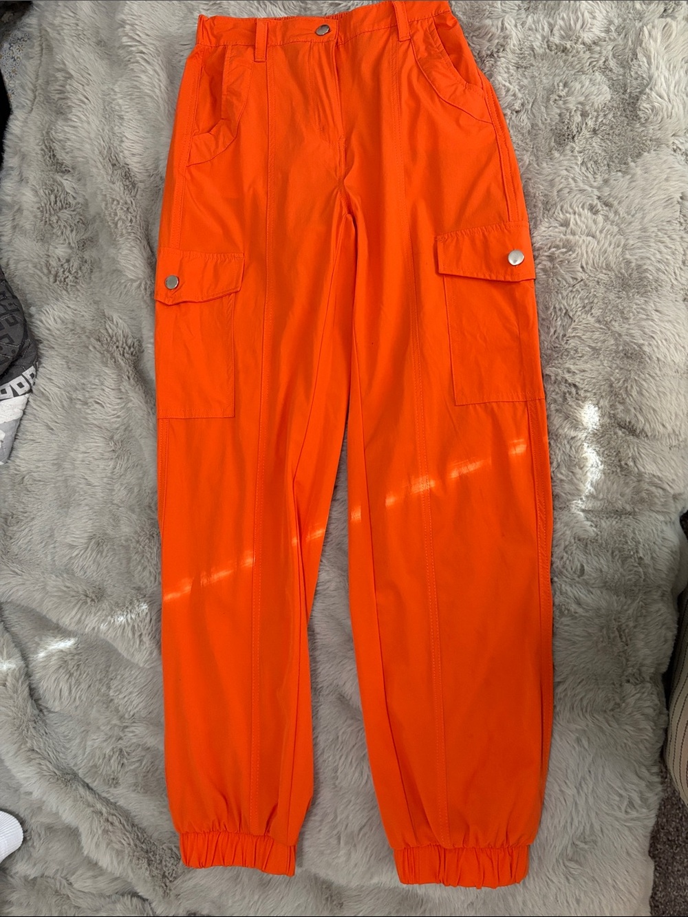 Men's Orange Cargo Jogger Pants - Bright Orange